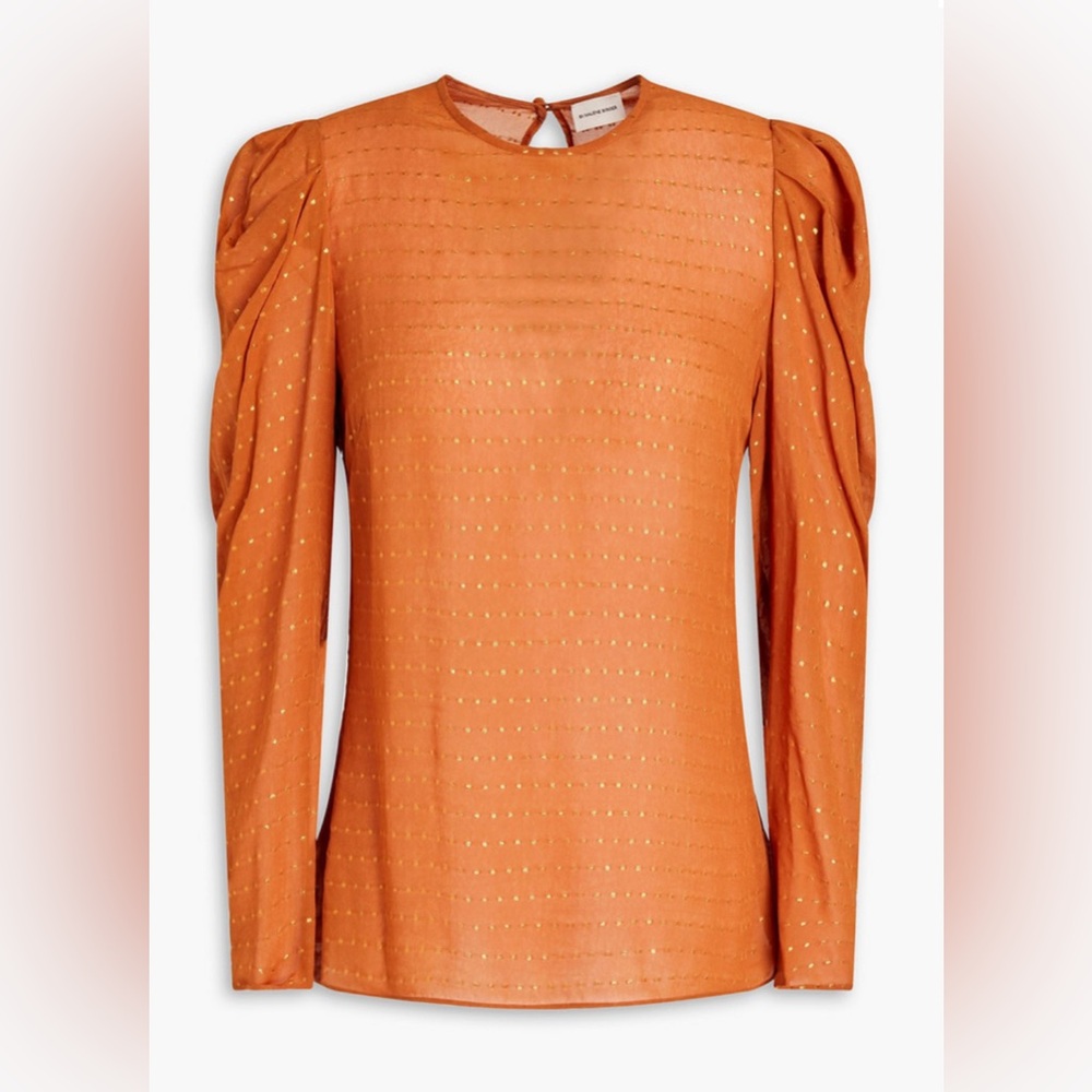 BY MALENE BIRGER Cicero metallic polka-dot fil coupé blouse